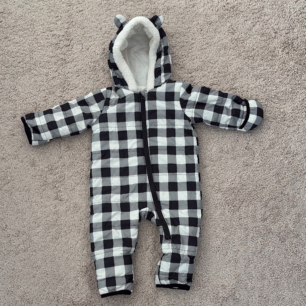 Wonder Nation Black and White Checkered Overalls